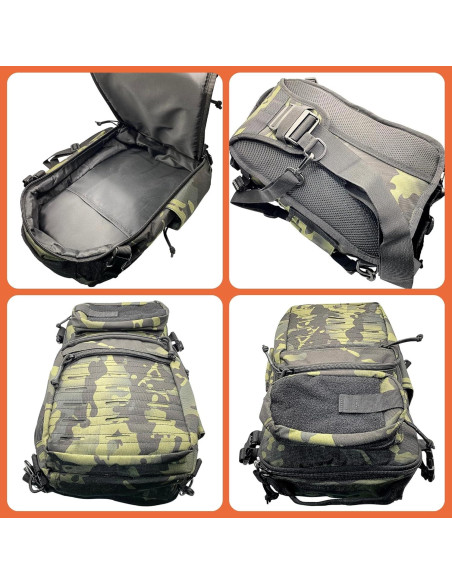 Bolsa de Pecho Táctica Camuflaje Negro Marino 8L