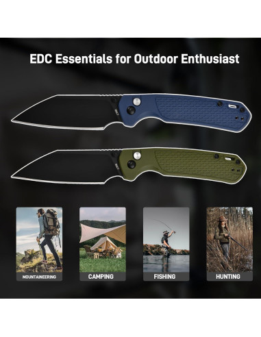 Cuchillo de Bolsillo CJRB Pyrite-Light 8.49 cm Azul EDC