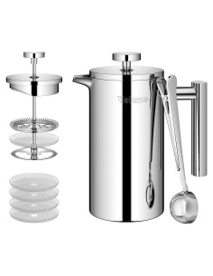 Prensa Francesa Velaze 1L Acero Inoxidable Doble Pared