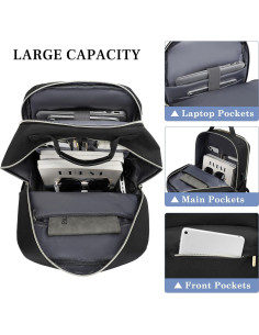 Mochila Escolar CAYINTOP 17.3" Negra con Cargador USB 2