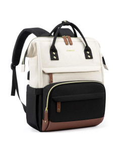Mochila LOVEVOOK para Laptop 15.6" Beige-Negro USB