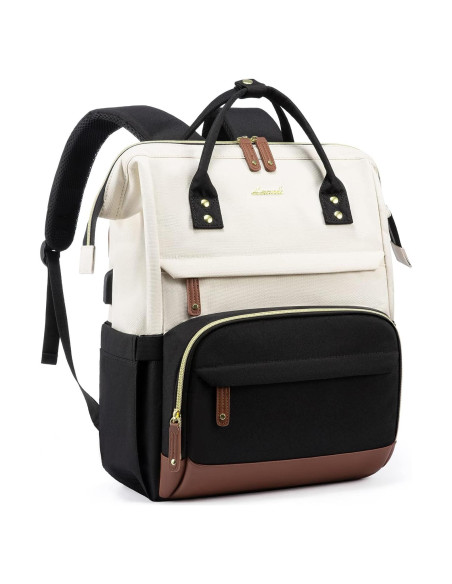 Mochila LOVEVOOK para Laptop 15.6" Beige-Negro USB