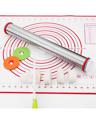 Rodillo de Acero Inoxidable Vinoil con Alfombrilla 60x40cm
