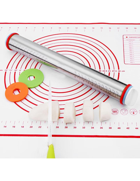 Rodillo de Acero Inoxidable Vinoil con Alfombrilla 60x40cm