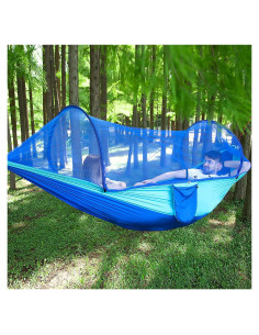 Hamaca de Camping LFL con Red Antimosquitos 2.5m Azul