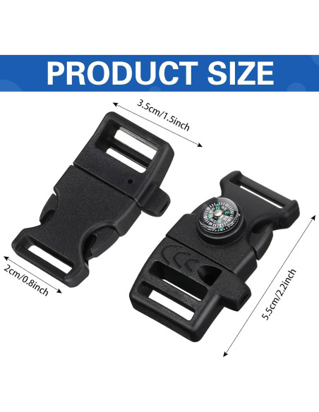 50 Clips de Hebilla de Paracord Jexine para Supervivencia