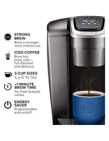 Cafetera Keurig K-Elite 1 Porción Pizarra Cepillada 8-12oz