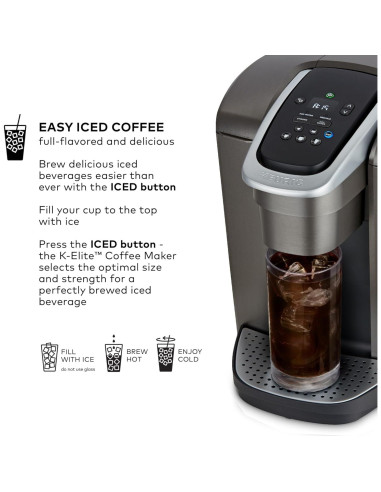 Cafetera Keurig K-Elite 1 Porción Pizarra Cepillada 8-12oz