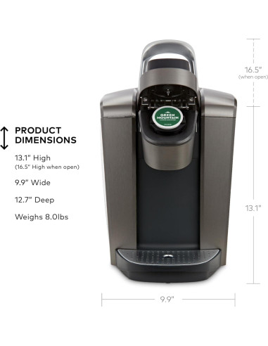 Cafetera Keurig K-Elite 1 Porción Pizarra Cepillada 8-12oz