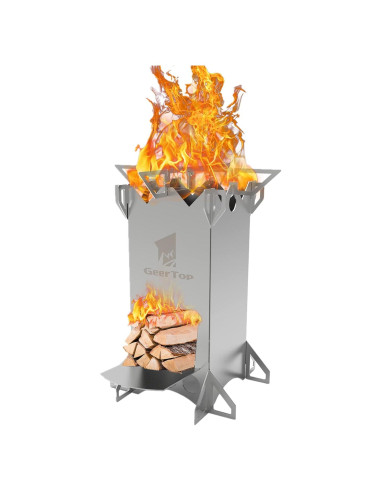 Estufa de Camping GEERTOP de Acero Inoxidable Portátil
