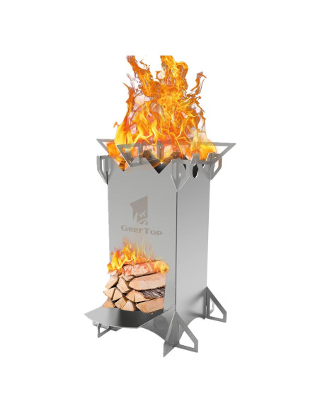 Estufa de Camping GEERTOP de Acero Inoxidable Portátil