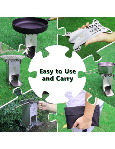 Estufa de Camping GEERTOP de Acero Inoxidable Portátil