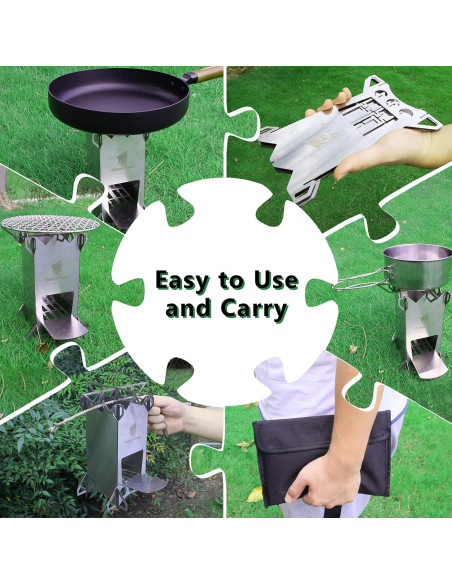 Estufa de Camping GEERTOP de Acero Inoxidable Portátil