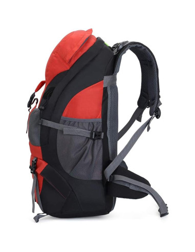 Mochila de Senderismo 50L Impermeable Rojo - Ligera y Espaciosa