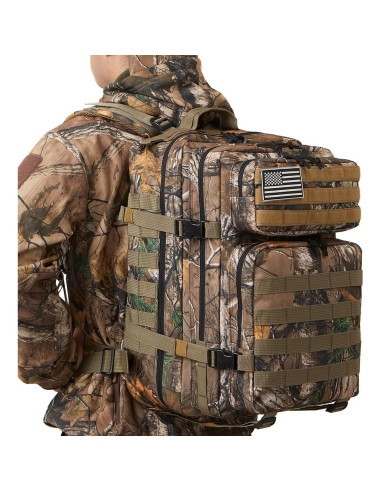 Mochila Táctica QT&QY 45L Camuflaje Árbol Impermeable