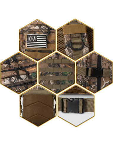 Mochila Táctica QT&QY 45L Camuflaje Árbol Impermeable