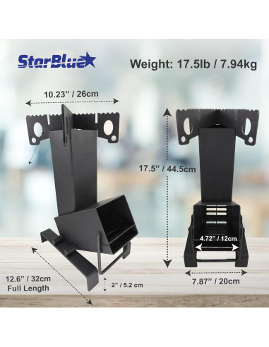 Estufa de Cohete Plegable StarBlue 7.91 kg Ideal Camping