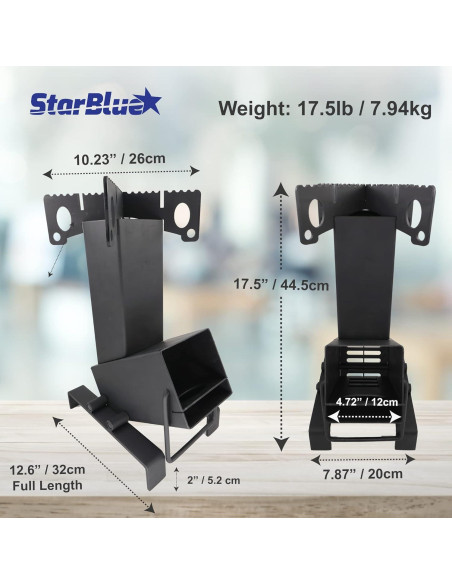 Estufa de Cohete Plegable StarBlue 7.91 kg Ideal Camping