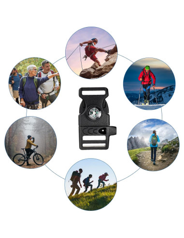 50 Clips de Hebilla de Paracord Jexine para Supervivencia