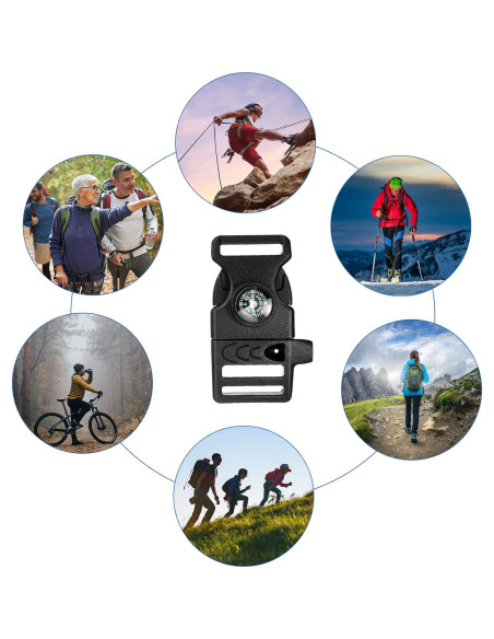 50 Clips de Hebilla de Paracord Jexine para Supervivencia