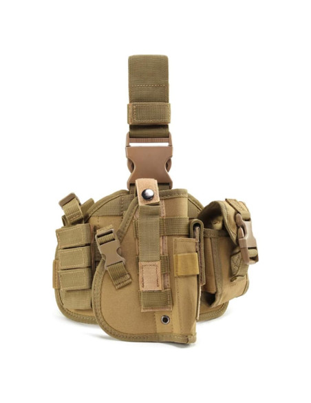 Funda Táctica para Pierna BraveHawk OUTDOORS 900D Caqui