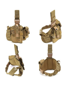 Funda Táctica para Pierna BraveHawk OUTDOORS 900D Caqui 2