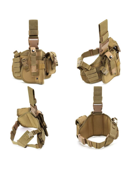 Funda Táctica para Pierna BraveHawk OUTDOORS 900D Caqui