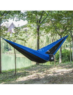 Hamaca de Viaje OuterEQ 275x140cm Portátil Azul/Negro 2