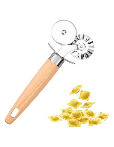 Cortador de Masa Doble Rueda XINBADA Acero Inoxidable 16,5 cm