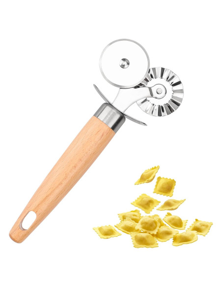 Cortador de Masa Doble Rueda XINBADA Acero Inoxidable 16,5 cm