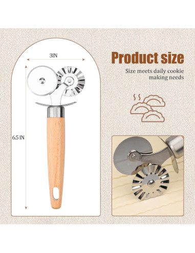 Cortador de Masa Doble Rueda XINBADA Acero Inoxidable 16,5 cm