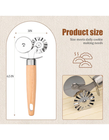 Cortador de Masa Doble Rueda XINBADA Acero Inoxidable 16,5 cm