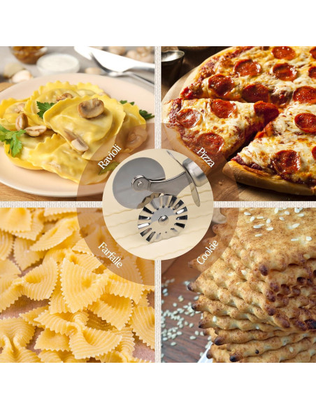 Cortador de Masa Doble Rueda XINBADA Acero Inoxidable 16,5 cm
