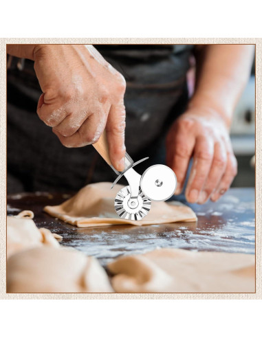 Cortador de Masa Doble Rueda XINBADA Acero Inoxidable 16,5 cm