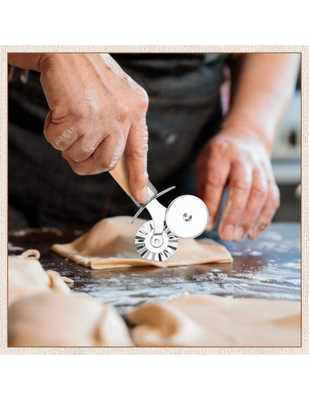 Cortador de Masa Doble Rueda XINBADA Acero Inoxidable 16,5 cm