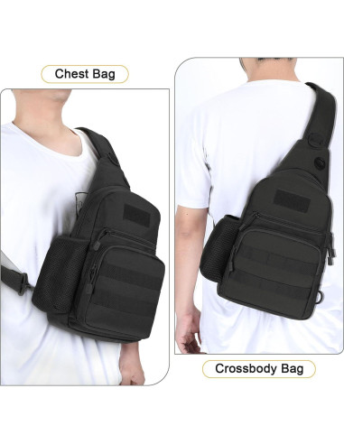 Bolsa Táctica Militar BAIGIO Negra 21x7.5x40 cm