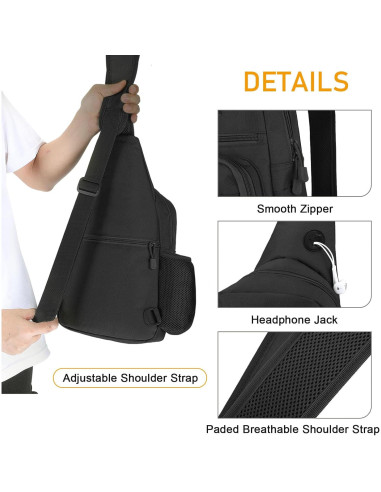 Bolsa Táctica Militar BAIGIO Negra 21x7.5x40 cm