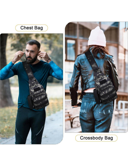 Bolsa Táctica Militar BAIGIO Negra 21x7.5x40 cm