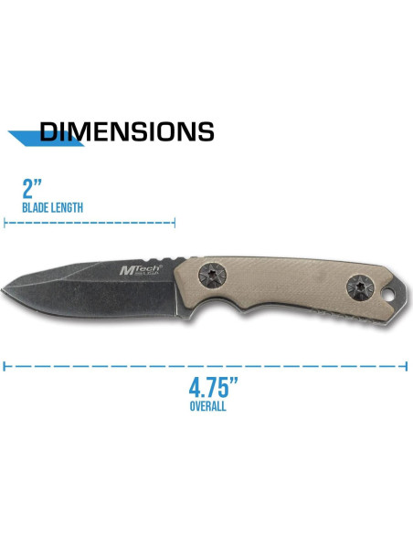 Cuchillo Táctico MTech USA MT-20-30, Hoja 5 cm, Mango G10