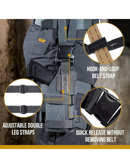 Panel Molle OneTigris para Pierna Ajustable 70 cm Marrón