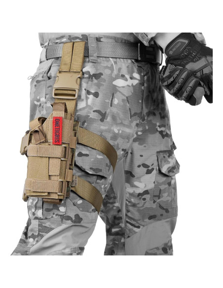 Panel Molle OneTigris para Pierna Ajustable 70 cm Marrón