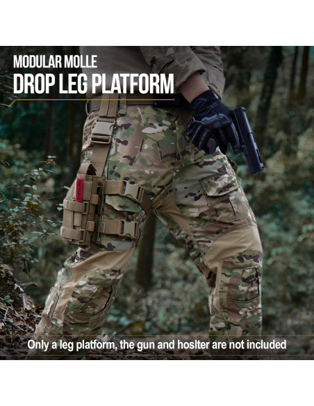 Panel Molle OneTigris para Pierna Ajustable 70 cm Marrón