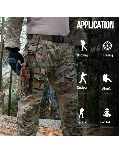 Panel Molle OneTigris para Pierna Ajustable 70 cm Marrón