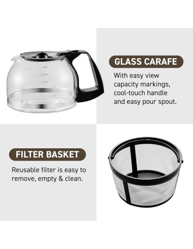 Cafetera Automática Elite Gourmet EHC-5055 5 Tazas Negra