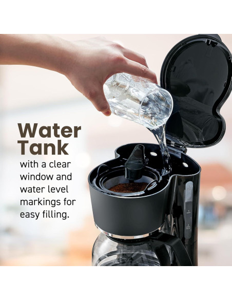 Cafetera Automática Elite Gourmet EHC-5055 5 Tazas Negra