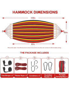 Hamaca BieAziton 2 Personas 299 kg Rojo con Accesorios 2