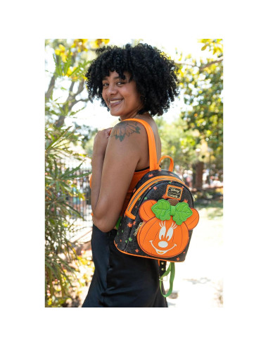 Mochila Mini Loungefly Disney Minnie Mouse Calabaza Brilla