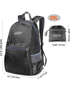 Mochila Plegable G4Free 20L Ligera para Viajes y Senderismo 2
