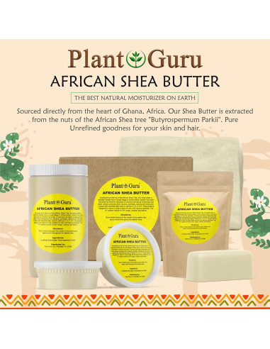 Manteca de Karité Cruda IVORY 450g - 100% Pura Natural Hidratante