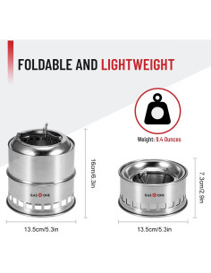 Estufa de Camping Gas One WS-10 de Acero Inoxidable 0.45kg 2